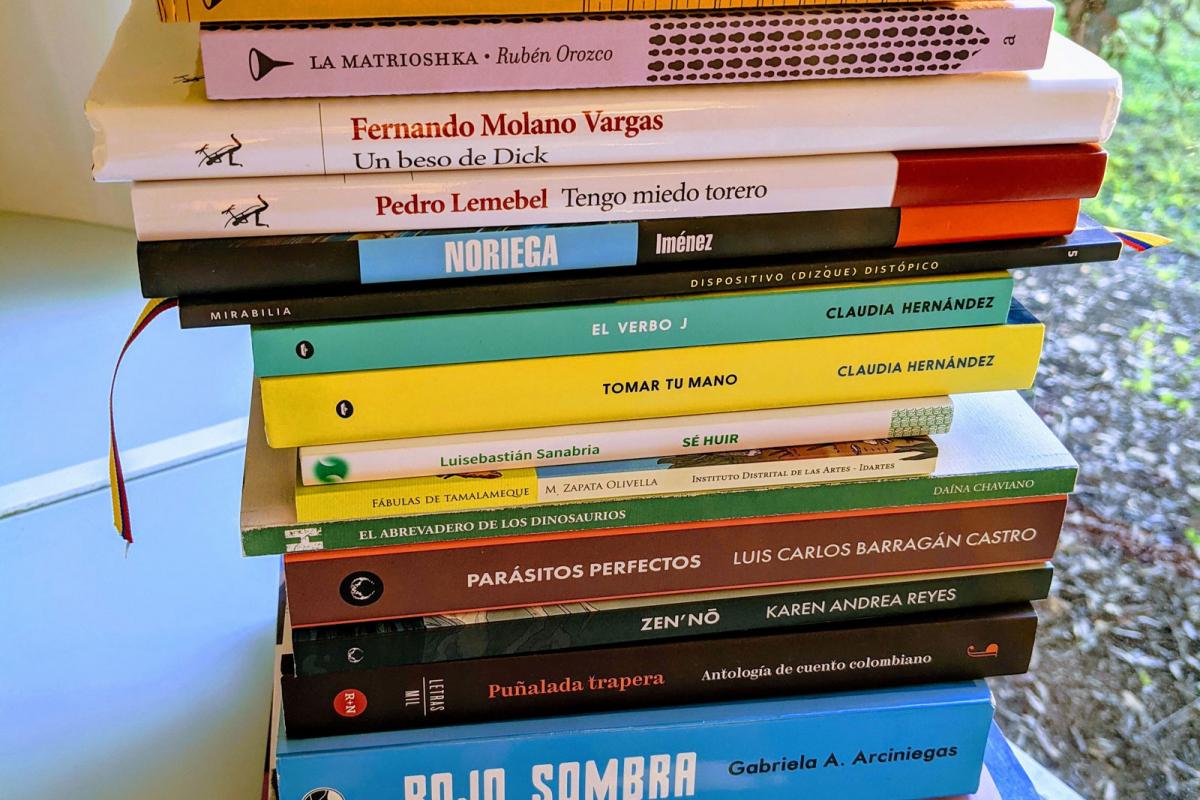 New books that he collected in Bogotá during summer 2021.