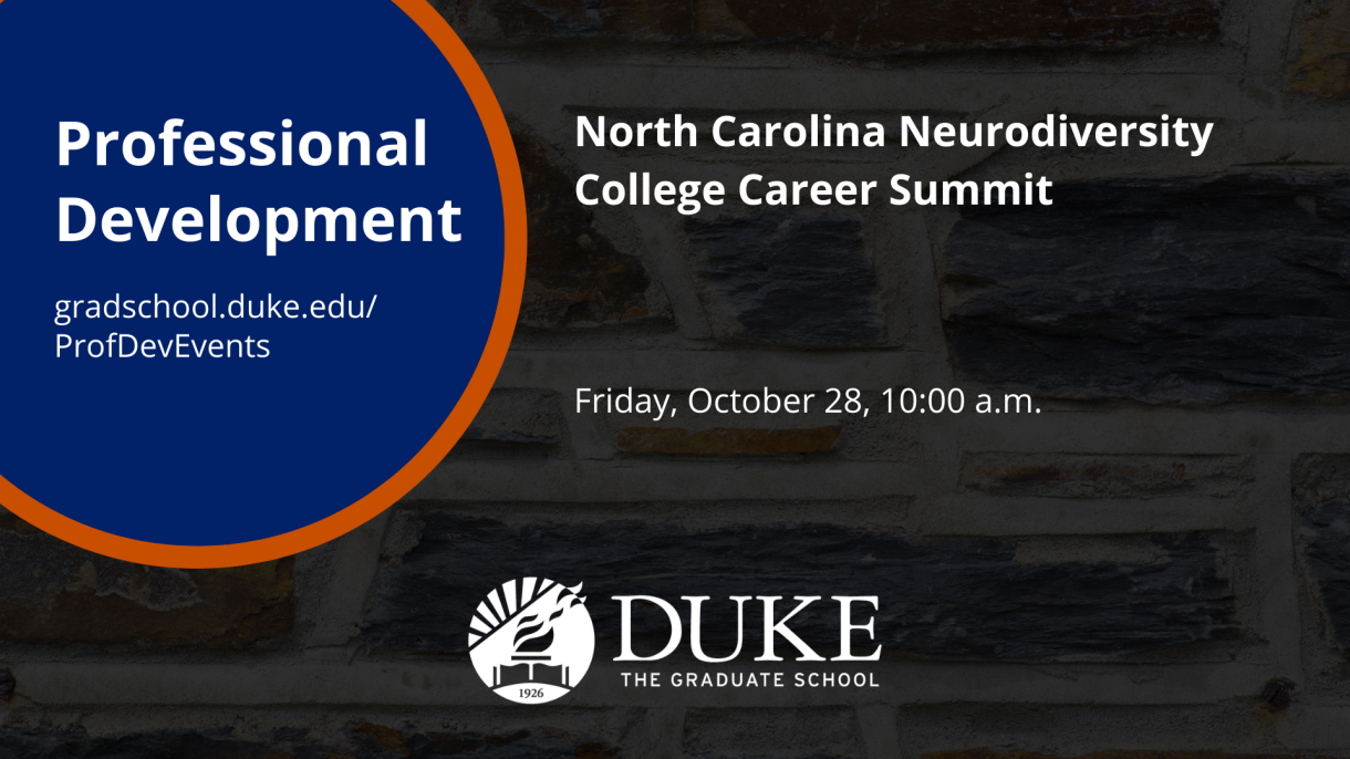 A graphic for the "North Carolina Neurodiversity College Career Summit" event on October 28.