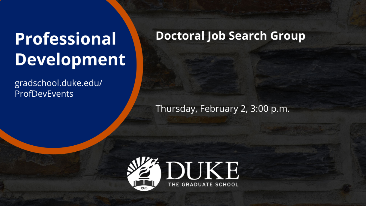 A graphic for the "Doctoral Job Search Group" event on February 2, 2023.