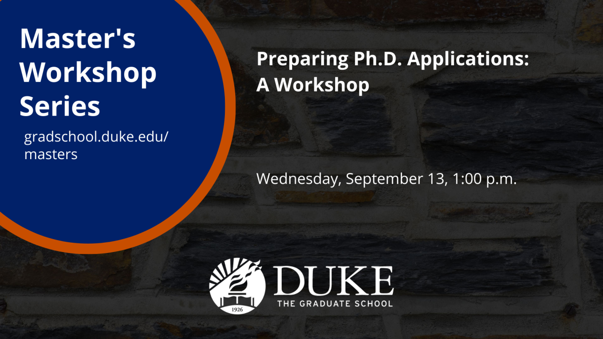 Preparing PhD Applications: A Workshop