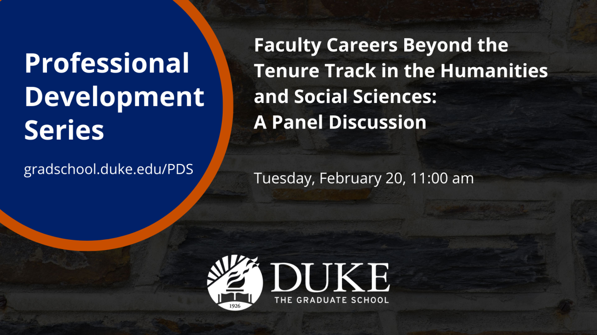 Faculty Careers Beyond the Tenure Track in the Humanities and Social Sciences 2/20, 11:00 am