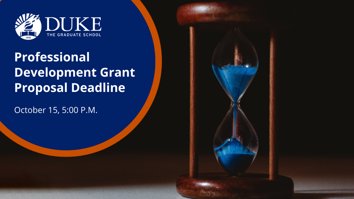 A graphic for the Professional Development Grant Proposal Deadline on October 15.