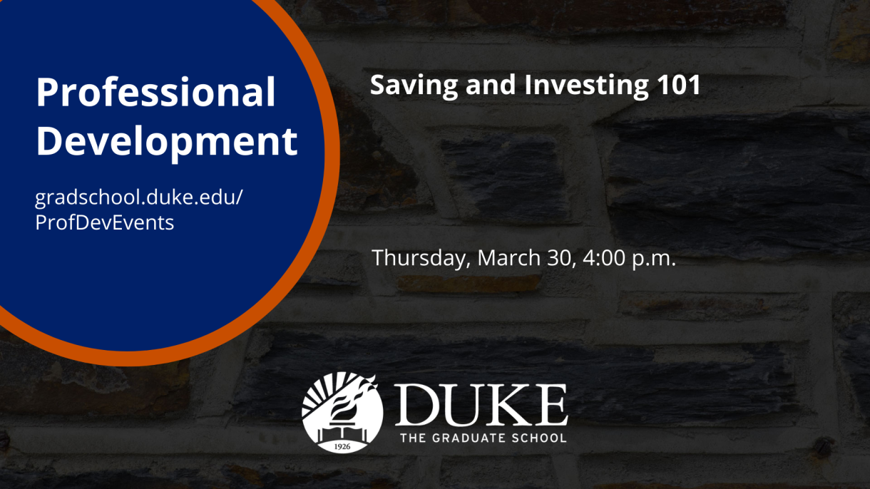 A graphic for the "Saving and Investing 101" event on March 30, 2023.