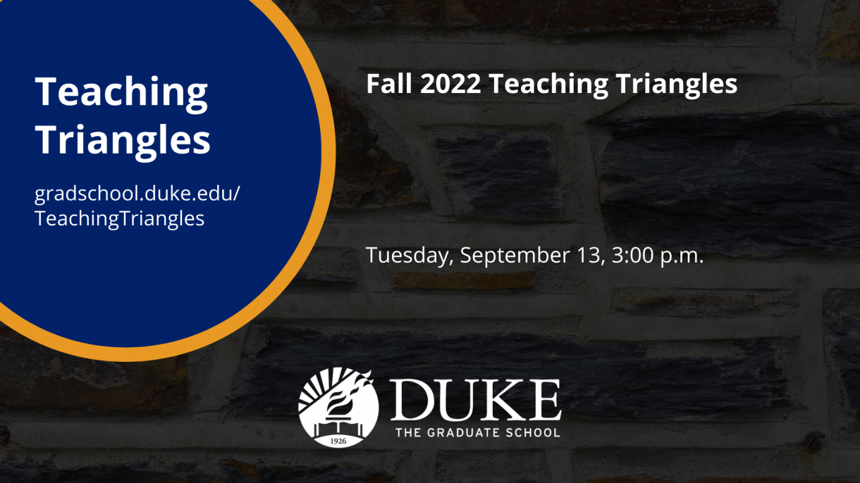 A graphic for the "Fall 2022 Teaching Triangles" event on Sept. 13, 2022.