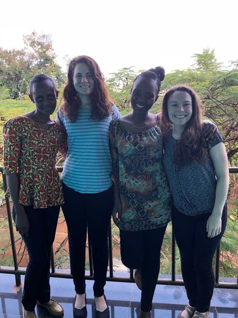 Photo: My dissertation study team in Tanzania (from left): Neema, Emily (Duke Ph.D. student), Mage, Jessica (Duke Ph.D. student).