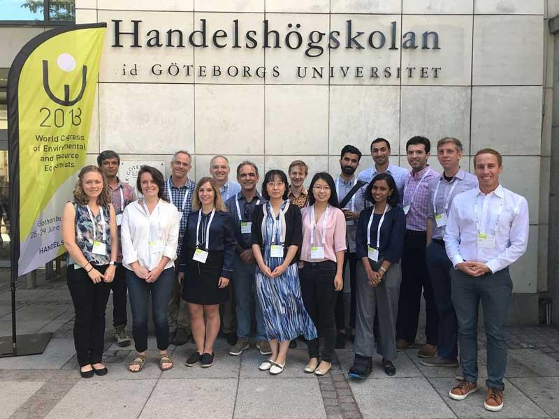 Photo: Duke students and faculty at the World Congress of Environmental and Resource Economists in Gothenburg, Sweden (June 2018).