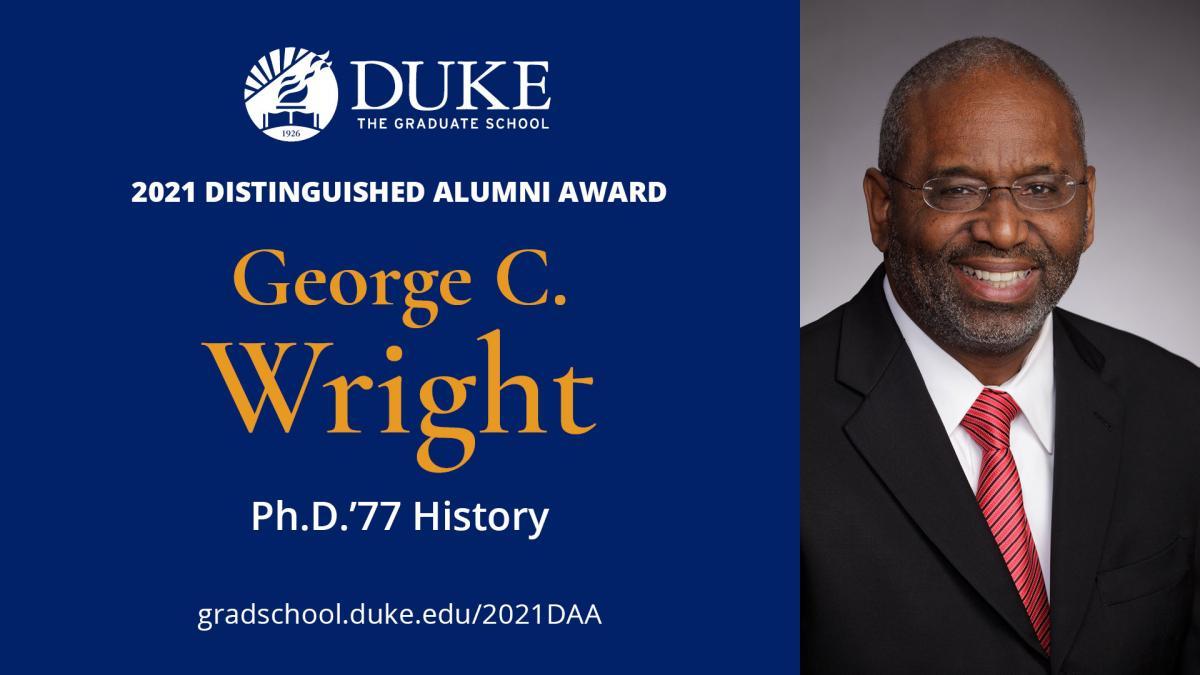 Photo of George C. Wright, 2021 Distinguished Alumni Award recipient