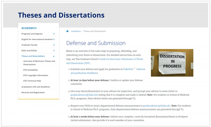 Theses and Dissertations page on TGS website