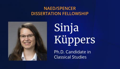 Headshot of Sinja Küppers, a Ph.D. candidate in classical studies, who has received an NAEd/Spencer Dissertation Fellowship
