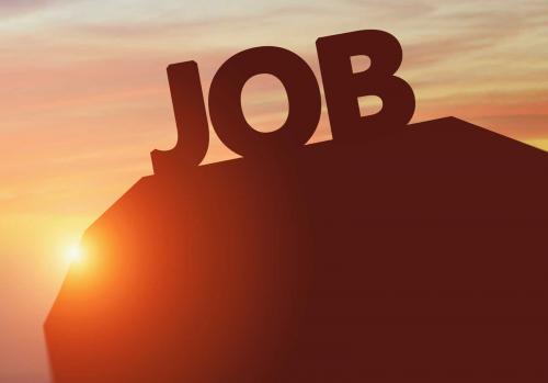 Image of the word "job" set against sunrise