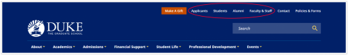 TGS website menu, with the user group pages circled