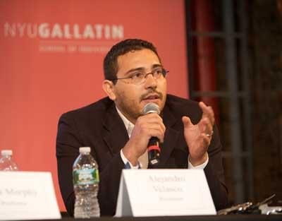 Alejandro Velasco speaking at an event.